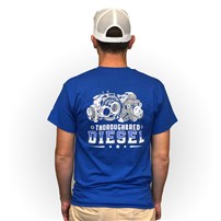 Thoroughbred Diesel Short Sleeve Royal Blue Left Chest Shield, Thoroughbred CP3 & Turbo