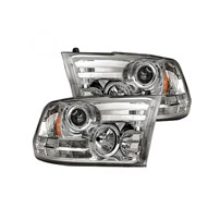 Recon Dodge RAM 1500 14-24 Classic Body | 2500/3500 15-18 Projector Headlights OLED DRL & LED Signals in Clear/Chrome