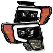 AlphaRex Luxx-Series Led Projector Headlights Plank Style Design Jet Black - 2009-2014 Ford F-150