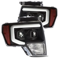 AlphaRex Luxx-Series Led Projector Headlights Plank Style Design Black - 2009-2014 Ford F-150