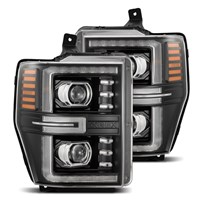 AlphaRex Luxx-Series Projector Headlights Black w/Activation Light & Sequential Signal - 2008-2010 Ford F-250/F-350/F-450/F-550/Excursion