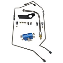 CNC Fab Stock 4-Line Feed Fuel Line Kit - 03-07 Ford Powerstroke 6.0L (Blue)