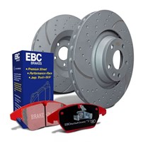 EBC Brakes Stage 8 Dimpled and Slotted Rear Brake Rotor with Pad Kit - 11-19 GM 3500 DRW