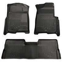 Husky Liner WeatherBeater Complete Set - Front & 2nd Seat Floor Liners - BLACK - 08-10 Ford Powerstroke, Crew Cab