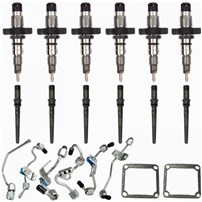 Industrial Injection Reman Stock Injector Pack w/Connecting Tubes & Fuel Lines
