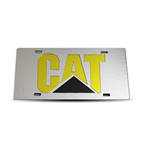 Thoroughbred Diesel Custom License Plate - CAT Chrome w/ Yellow Lettering