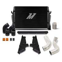 Mishimoto Intercooler w/Pipe & Boot Kit - 19-24 Ram 6.7L Cummins, Black Cooler, Silver Pipes