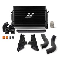 Mishimoto Intercooler w/Pipe & Boot Kit - 19-24 Ram 6.7L Cummins, Black Cooler, Silver Pipes