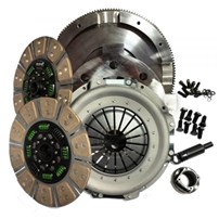 Valair Dual Disc Clutch for ZF6 Transmission -  99-03 Ford 7.3L Direct Injection w/6 Speed - (Dual Mass Conversion) - Spring Hub Street Dual Disc Billet Flywheel 650HP/1300TQ - NMU73ZF6DDS
