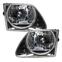 Oracle Lighting 1997-2003 Ford F-150/F-250 Superduty Pre-Assembled Halo Headlights - Chrome Housing - White