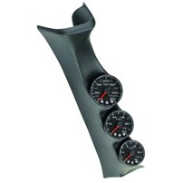 AutoMeter Spek Pro TRIPLE Gauge Kit w/o speaker hole - 08-10 Ford Super Duty - Pillar Color: Black - Dial Face: Black - Gauges: Boost 0-60 PSI | Pyrometer 0-2000 F | Trans. Temp 100-300 F - P73011