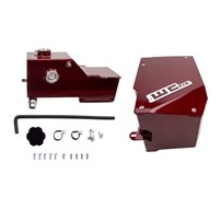 WC Fab Coolant Tank Kit with Battery Box - 2017-2024 Ford Powerstroke 6.7L, Candy Red