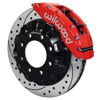 Wilwood TC6R Big Brake Front Brake Kit - 01-10 GM 2500/3500; 03-05 GM 1500 (Red Calipers | Drilled & Slotted Rotors)