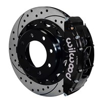 Wilwood TC6R Big Brake Rear Brake Kit - 01-10 GM 2500/3500; 03-05 GM 1500 (Black Calipers | Drilled & Slotted Rotors)