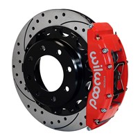 Wilwood TC6R Big Brake Rear Brake Kit - 01-10 GM 2500/3500; 03-05 GM 1500 (Red Calipers | Drilled & Slotted Rotors)